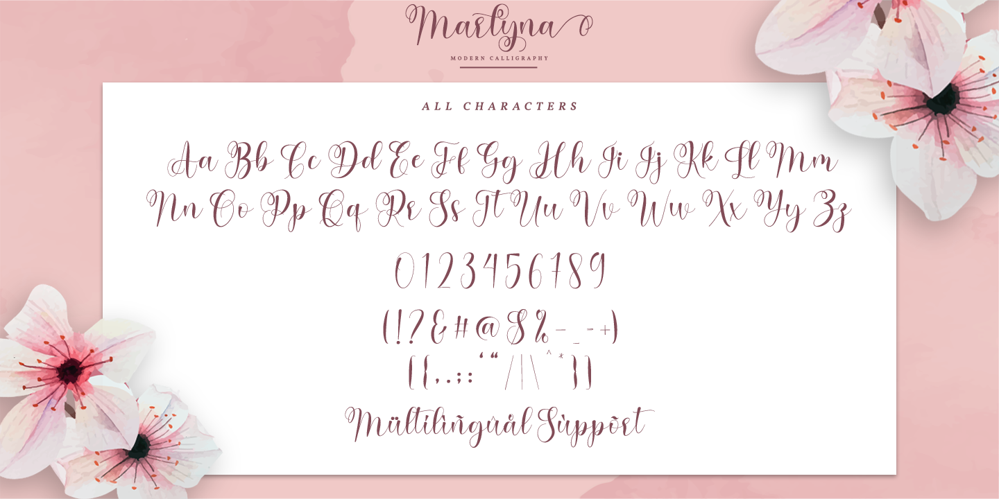 Пример шрифта Marlyna Regular